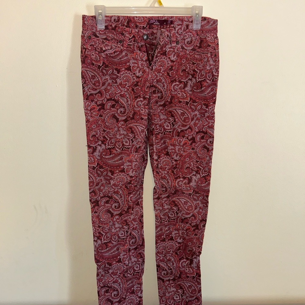 Prana Red Skinny Corduroy Pants